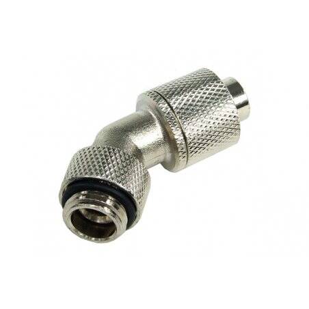 13/10mm (10x1,5mm) compression fitting 45° revolvable G1/4 - knurling  silver nickel