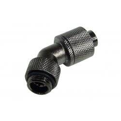 13/10mm (10x1,5mm) compression fitting 45° revolvable G1/4ö - knurling black nickel