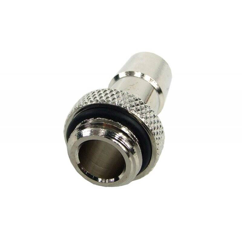 10mm (3/8") fitting G1/4 with O-Ring (High-Flow) - Short - Silver