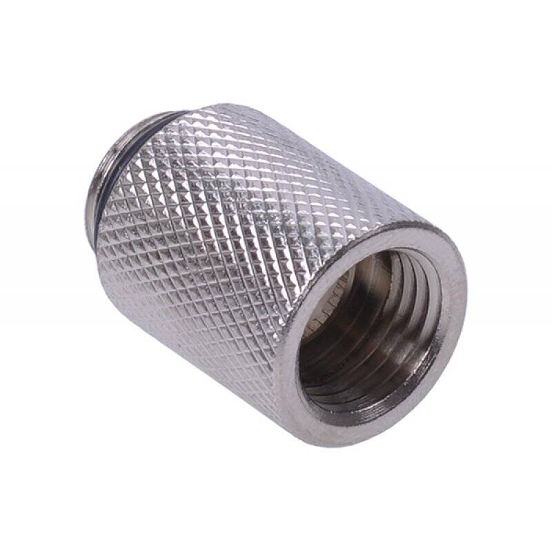 Extension G1/4 to G1/4 25mm - knurled -  silver nickel plated