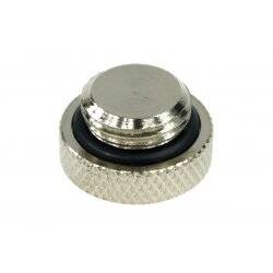 Phobya screw-in seal cap G1/4 Inch - knurled  high profile - silver