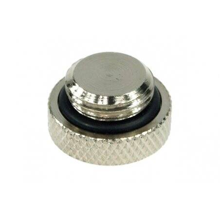 Phobya screw-in seal cap G1/4 Inch - knurled  high profile - silver
