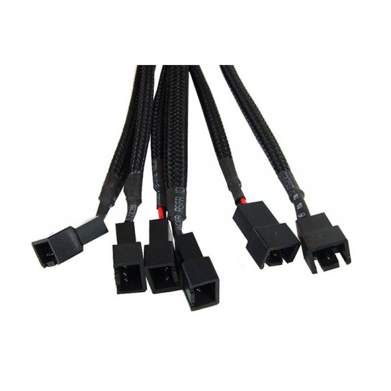 Phobya Y-Cable 3Pin Molex to 6x 3Pin Molex 60cm -  black
