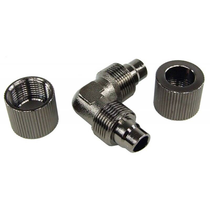 10/8mm L hose connector - compact - black nickel