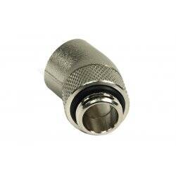angled 30° adaptor revolvable G1/4" to G1/4" inner thread - round - silver nickel plated