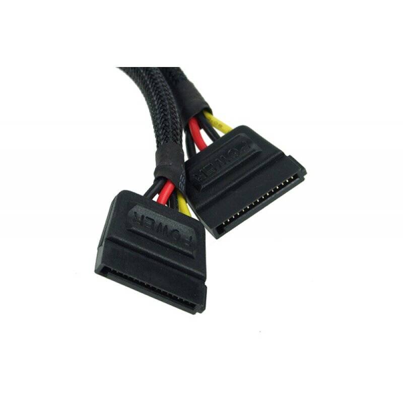 Phobya SATA power Y-cable SATA socket to 2x SATA plug 15cm - black