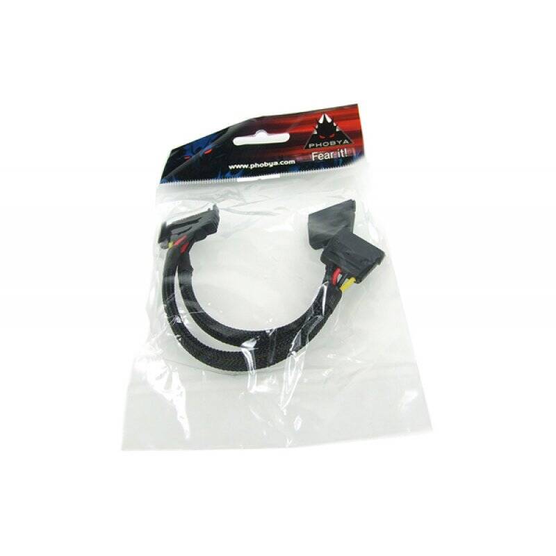 Phobya SATA power Y-cable SATA socket to 2x SATA plug 15cm - black