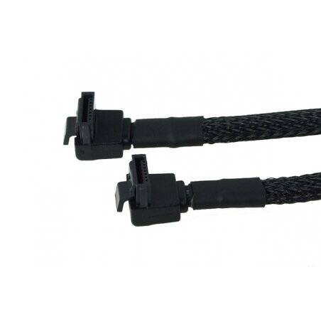 Phobya SATA 3.0 connection cable angled with safety latch 30cm - black