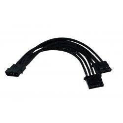 Phobya Y-Cable 4Pin to 2x 4Pin single sleeved 20cm - black