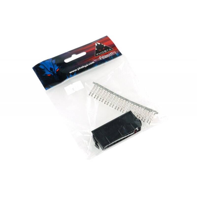 Phobya ATX Power Connector 24Pin female incl. 24 Pins - black