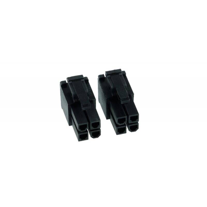 Phobya ATX Power Connector 4Pin male incl. 4 Pins - 2 pcs black