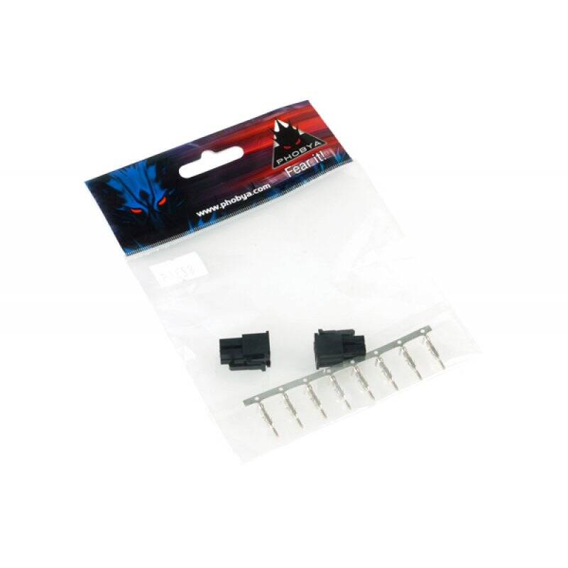 Phobya ATX Power Connector 4Pin male incl. 4 Pins - 2 pcs black