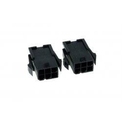 Phobya VGA Power Connector 6Pin female (square) incl. 6 Pins - 2 pcs black