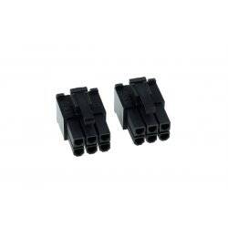 Phobya VGA Power Connector 6Pin male (square) incl. 6 Pins - 2 pcs black