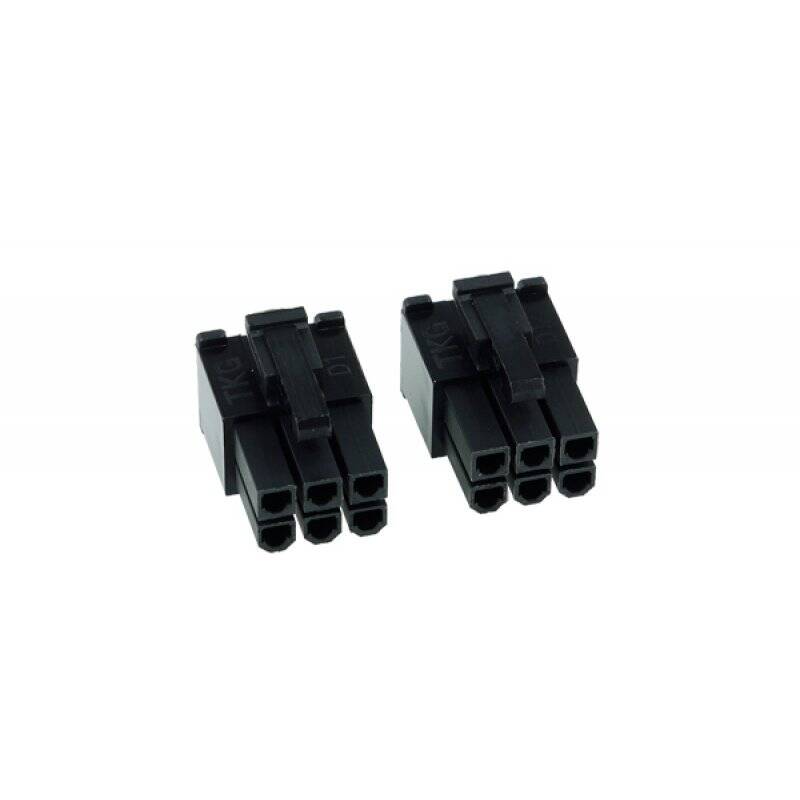 Phobya VGA Power Connector 6Pin male (square) incl. 6 Pins - 2 pcs black