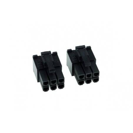 Phobya VGA Power Connector 6Pin male (square) incl. 6 Pins - 2 pcs black