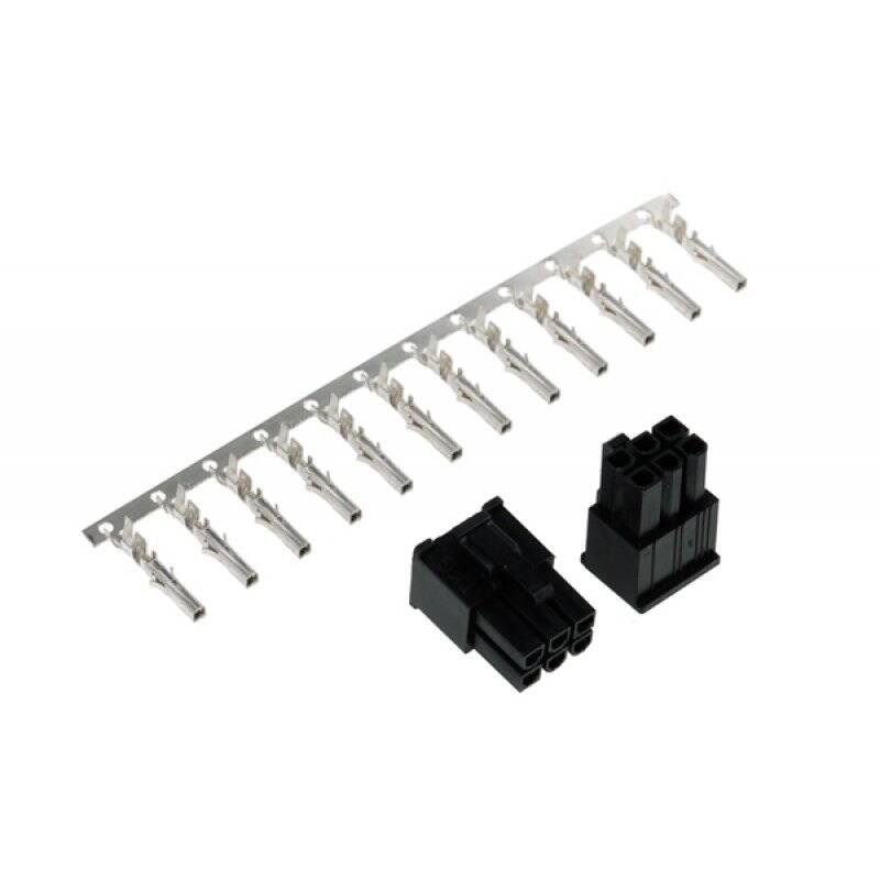 Phobya VGA Power Connector 6Pin male (square) incl. 6 Pins - 2 pcs black