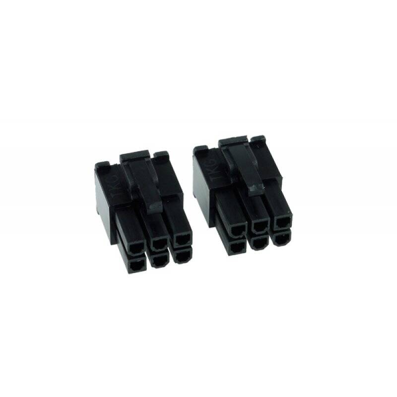 Phobya VGA Power Connector 6Pin male (tapered) incl. 6 Pins - 2 pcs black