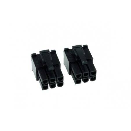 Phobya VGA Power Connector 6Pin male (tapered) incl. 6 Pins - 2 pcs black