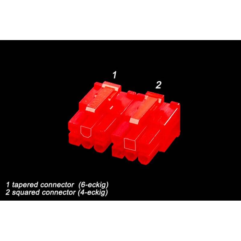 Phobya VGA Power Connector 6Pin male (tapered) incl. 6 Pins - 2 pcs black