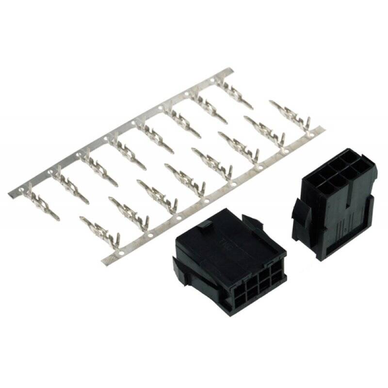 Phobya VGA Power Connector 8Pin female incl. 8 Pins - 2 pcs black