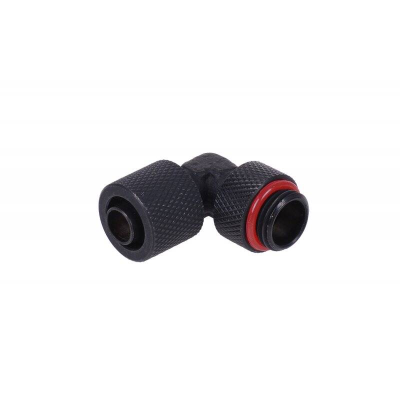 11/8mm (8x1,5mm) compression fitting 90° G1/4 revolvable - knurled - matte black