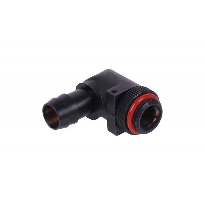 10mm (3/8") barbed fitting 90° revolvable G1/4 with O-rings - matte black