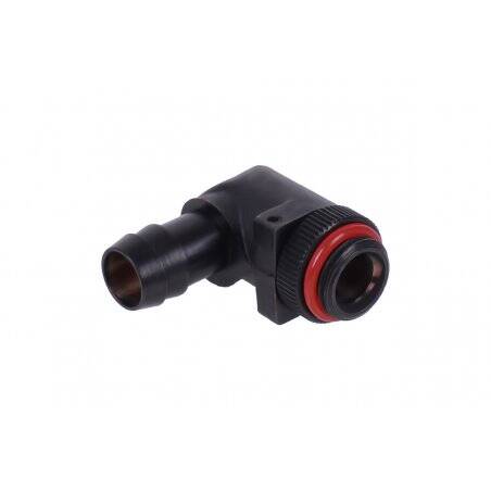 10mm (3/8") barbed fitting 90° revolvable G1/4 with O-rings - matte black