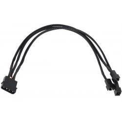 Phobya adapter 4Pin Molex to 3Pin 5V/7V/12V 30cm - black