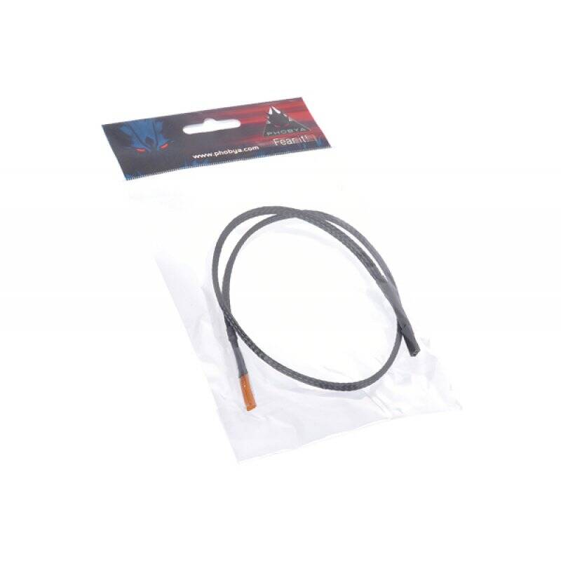 Phobya temperature sensor single 50cm - black sleeved