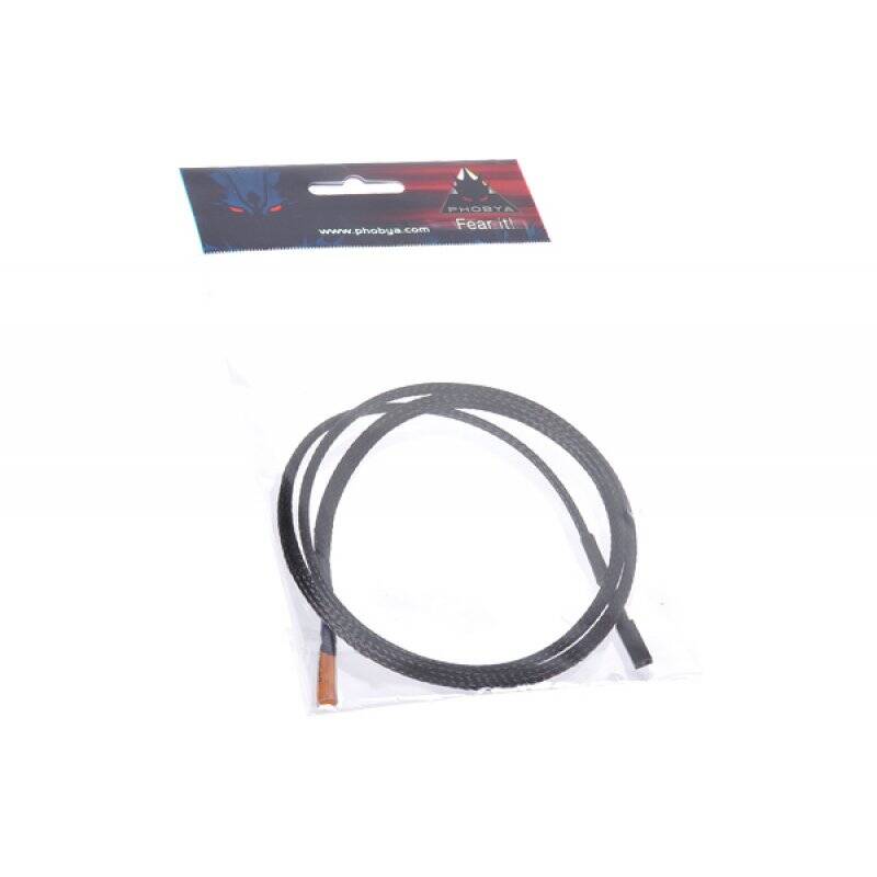 Phobya temperature sensor single 80 cm - black sleeved