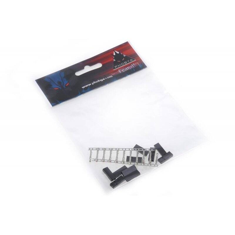Phobya connector 2Pin male incl. 2 Pins - 10 pieces black