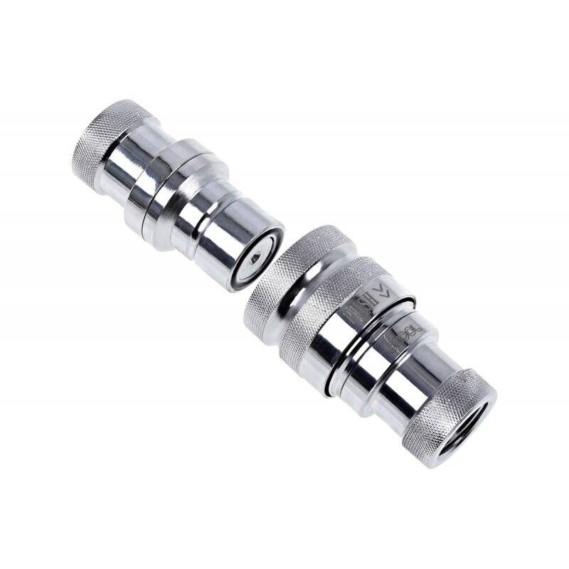 Raccord autobloquant Alphacool compatible Eiszapfen Quick Release connector kit G1/4 (Argent)
