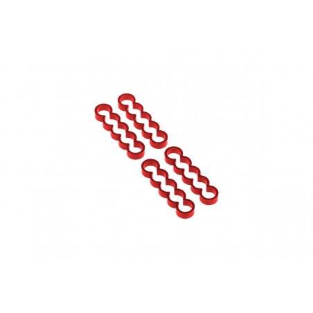 Alphacool Eiskamm Alu X5 Flat - 4mm red - 4 pcs