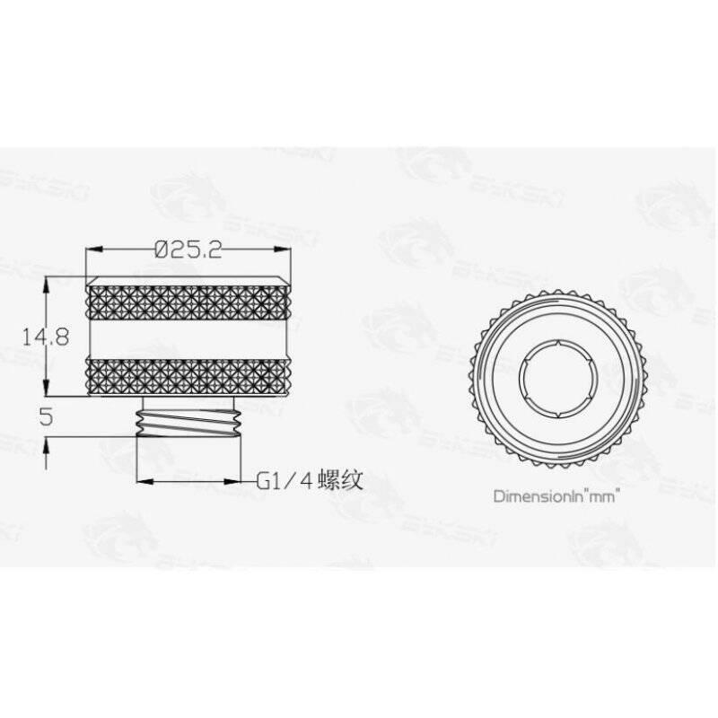 Bykski compatible B-FTHTJ-L16mm Anschraubtülle gy | 1017513