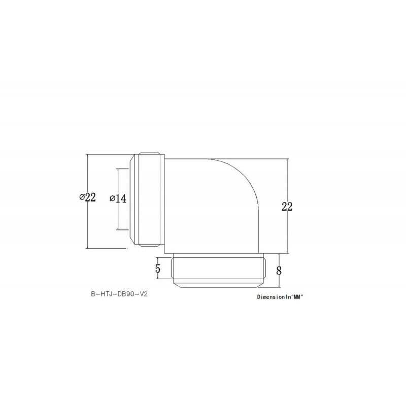Bykski compatible B-HTJ-DB90-V2-14mm 90° gy | 1017581