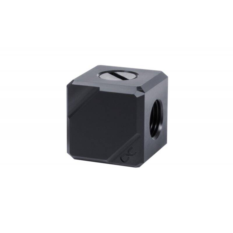 Raccord 4 voies pour G1/4 Alphacool compatible Eiszapfen connection terminal (Noir)