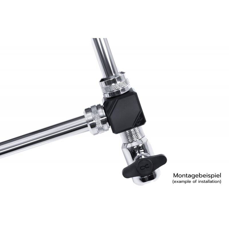 Raccord 4 voies pour G1/4 Alphacool compatible Eiszapfen connection terminal (Noir)