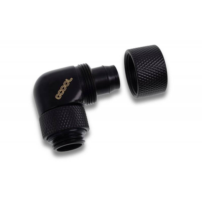 Alphacool Eiszapfen 13/10mm compression fitting 90° rotatable G1/4 - 4pcs Set Deep Black
