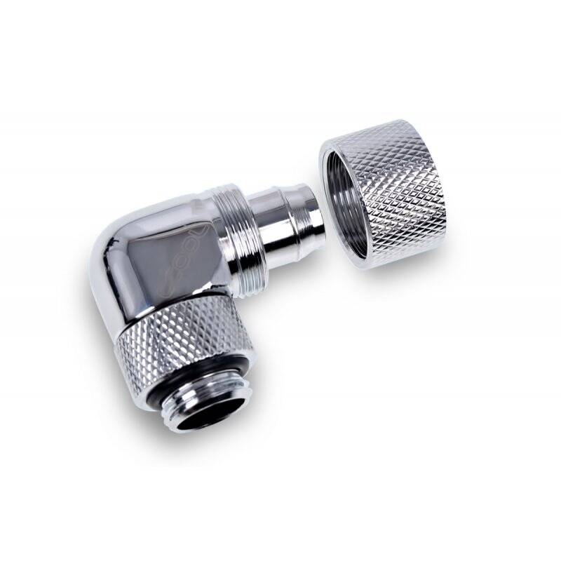 Alphacool Eiszapfen 13/10mm compression fitting 90° rotatable G1/4 - 4pcs Set Chrome