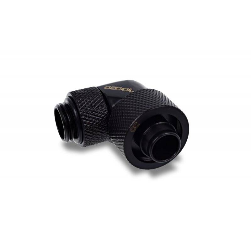 Alphacool Eiszapfen 16/10mm compression fitting 90° rotatable G1/4 - 4pcs Set Deep Black