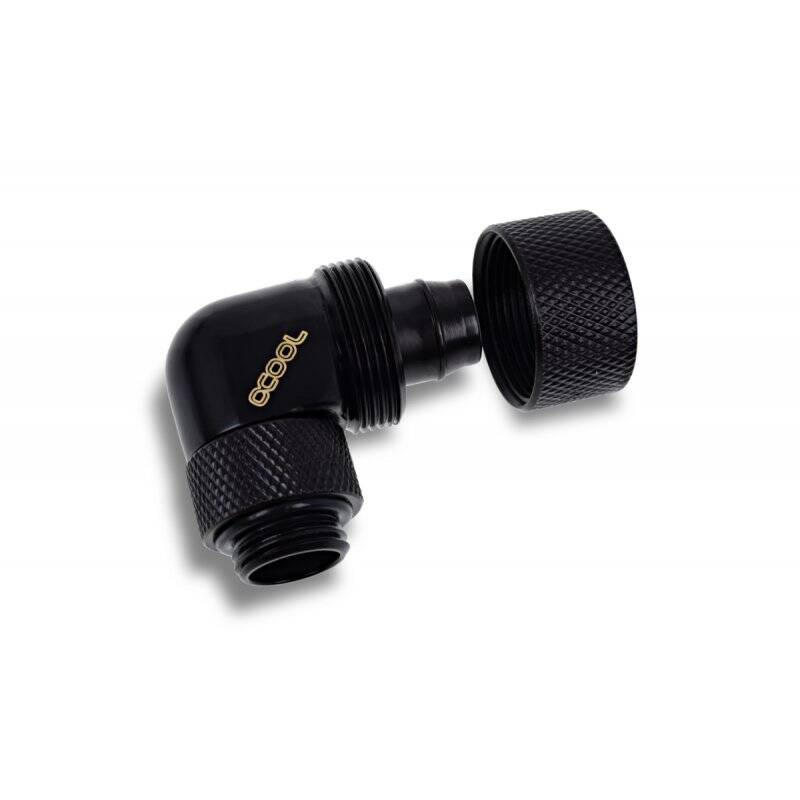 Alphacool Eiszapfen 16/10mm compression fitting 90° rotatable G1/4 - 4pcs Set Deep Black