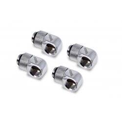 Alphacool Eiszapfen L-connector rotatable G1/4 AG to G1/4 IG - 4pcs Set Chrome