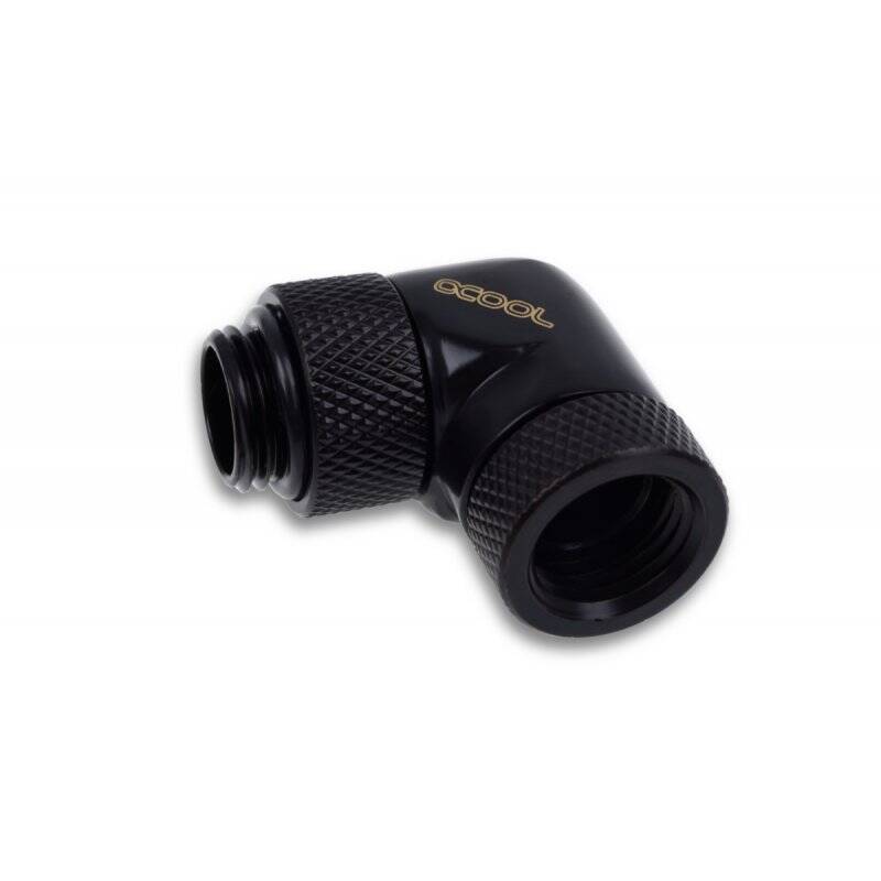 Alphacool Eiszapfen angled adaptor 90° rotatable G1/4 AG to G1/4 IG - 4pcs Set Deep Black