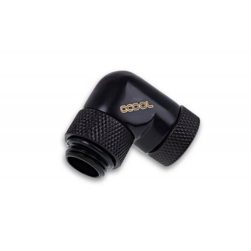 Alphacool Eiszapfen angled adaptor 90° rotatable G1/4 AG to G1/4 IG - 4pcs Set Deep Black