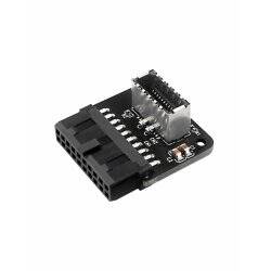 Internal 19-pin connector (USB 3.0) to USB 3.1 Type-E 20-pin Key A, (90°)