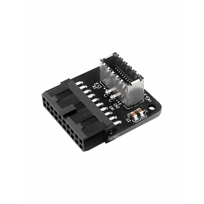 Internal 19-pin connector (USB 3.0) to USB 3.1 Type-E 20-pin Key A, (90°)