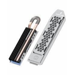 M.2 NVMe2280 SSD heatpipe cooler for PS5, cover with ventilation