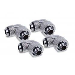 Alphacool Eiszapfen 16/10mm compression fitting 90° rotatable G1/4 - 4pcs Set Chrome