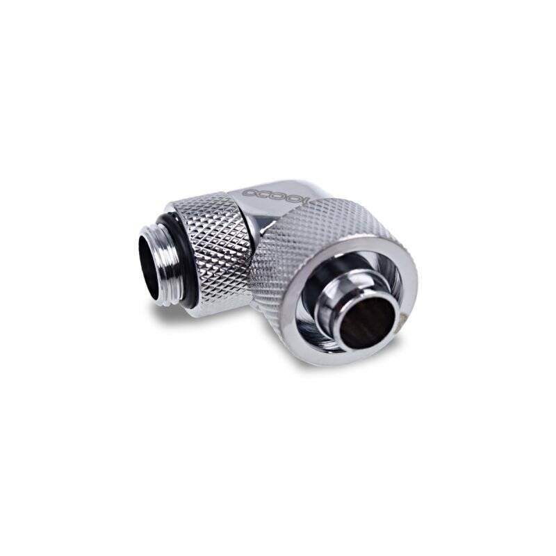 Alphacool Eiszapfen 16/10mm compression fitting 90° rotatable G1/4 - 4pcs Set Chrome